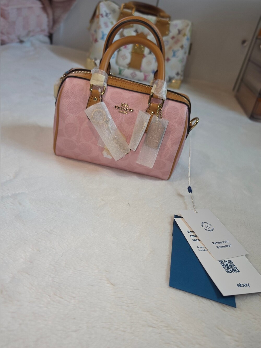 Coach Mini Rowan Satchel Signature Canvas Crossbody Bag NWT - Picture 4 of 8